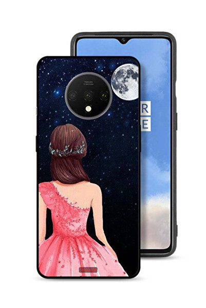Tolwak OnePlus 7T Protective Case Cover Girl And Moon Art