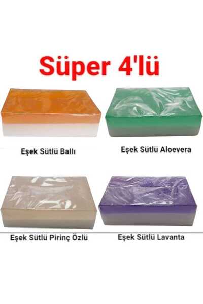 TrendMilano مجموعة مكونة من 4 قطع مصنوعة يدويًا بنسبة 100% من حليب الحمار الط...