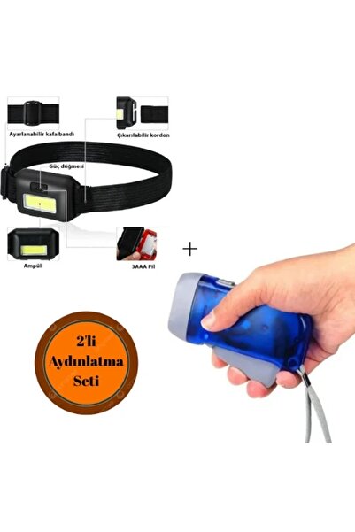 Watton Kafa Bantlı Ayarlanabilir Led Işık + Watton Wt-092 Elle Şarj Edilebile...