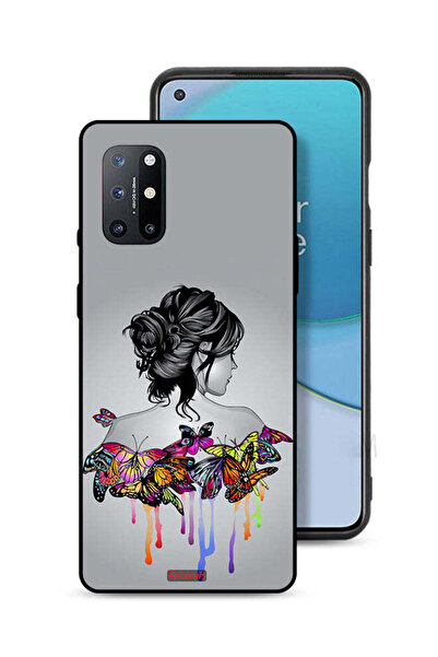 Tolwak غطاء حماية لهاتف OnePlus 8T Plus 5G برسومات فراشات وفتاة فنية تجريدية