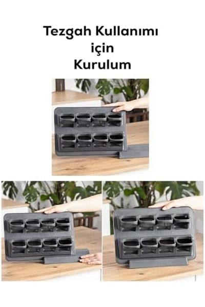 Mena Rise Diyar-Ifırsatshop 1117 Stand with Sliding Spoon 360 °   Spice Rack with Rotating Lid and Label