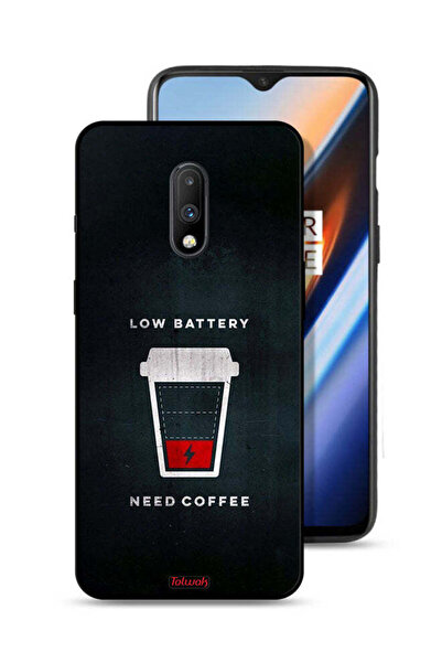 Tolwak غطاء حماية لهاتف OnePlus 7 - بطارية منخفضة - يحتاج إلى قهوة