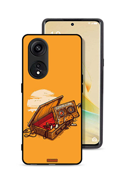 Tolwak غطاء حماية لهاتف Oppo A1 Pro - تصميم شريط كاسيت وشريط لاصق