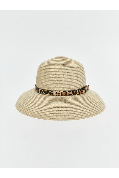LC Waikiki New Season Leopard Patterned Women's Straw Hat - S5Ly68Z8