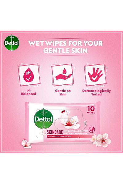 Generic Dettol Skincare Antibacterial Skin Wipes 5 x 10pcs