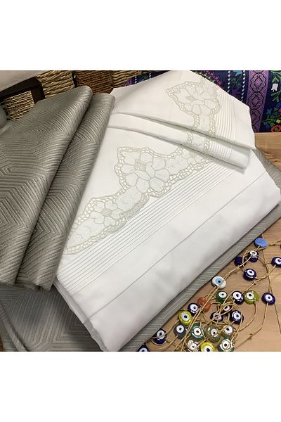 OYA home White Business Duvet Cover Set - King Size - 6 Pieces