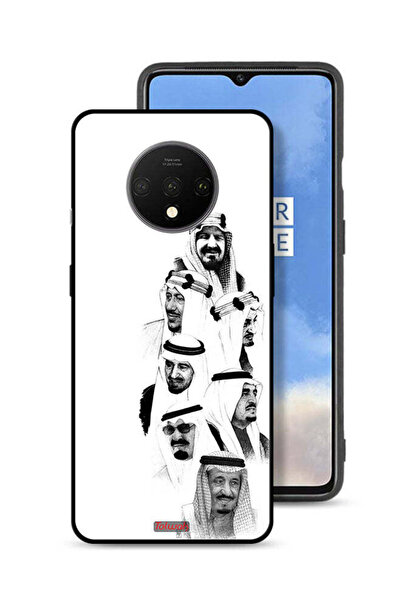 Tolwak غطاء حماية لهاتف OnePlus 7T - فن ملوك السعودية - أبيض وأسود