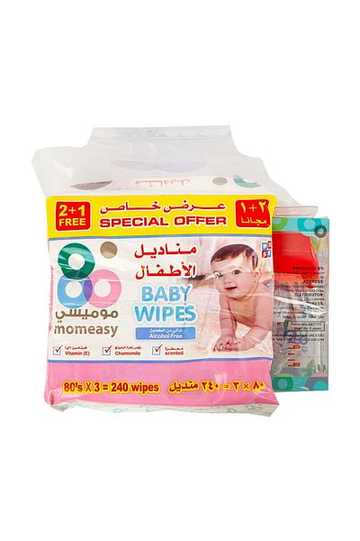 Generic Momeasy Baby Wipes 80 Sheets 2+1 + Offer