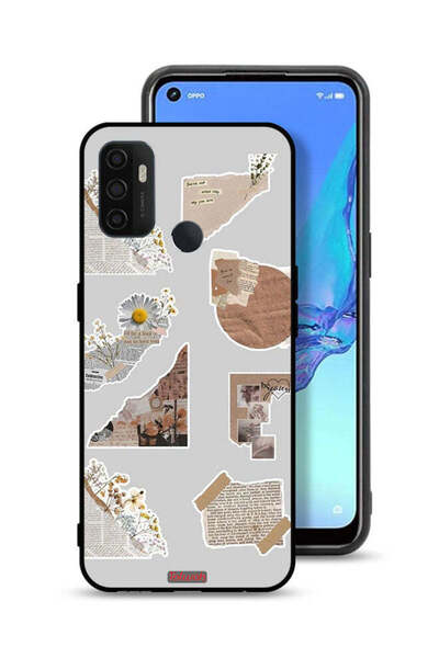 Tolwak غطاء حماية لهاتف Oppo A53s مع قطع من الملصقات الورقية