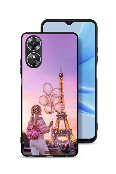 Tolwak غطاء حماية لهاتف Oppo A17 بطبعة فتاة تحمل بالونات