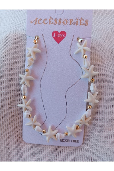 Piamaksesuar Deniz yıldızlı ve deniz kabuklu Halhal