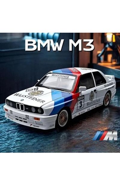 BaoBao BMW M3 E30 Racing Warsteiner 1:24, macheta metal sport, roti BBS si interior cursa BAOBAO