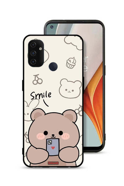 Tolwak غطاء حماية لهاتف OnePlus Nord N100 بتصميم دب مبتسم
