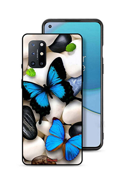 Tolwak غطاء حماية لهاتف OnePlus 8T 5G بنقشة فراشات على الحجارة