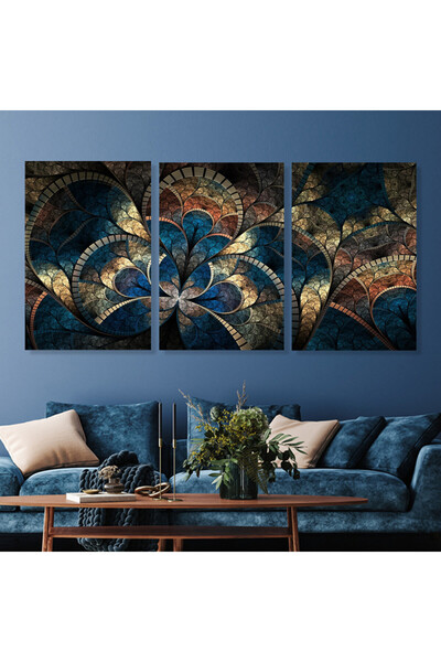 4gdran ثلاث لوحات قماشية بتصميم مودرن مع برواز أسود مجوف