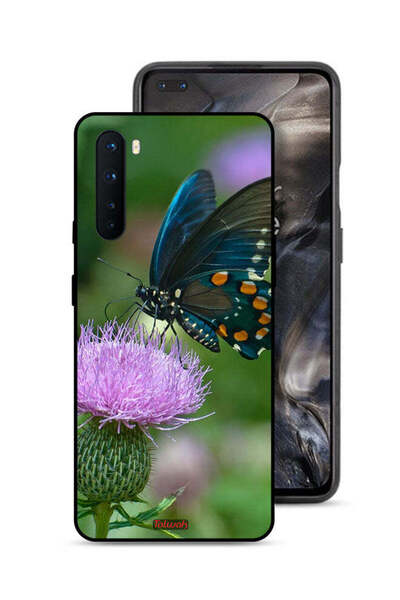 Tolwak غطاء حماية لهاتف OnePlus Nord بتصميم فراشة تجلس على زهرة