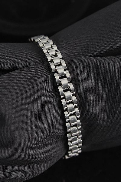 Celira Steel Cord Model Silver Color Men's Bracelet