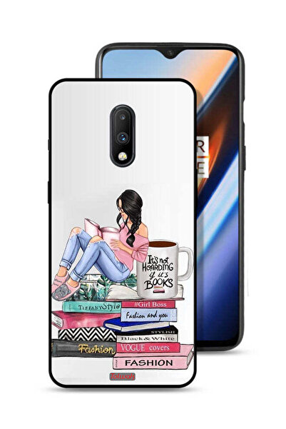 Tolwak غطاء حماية لهاتف OnePlus 7 بتصميم فتاة وكتب أزياء فنية