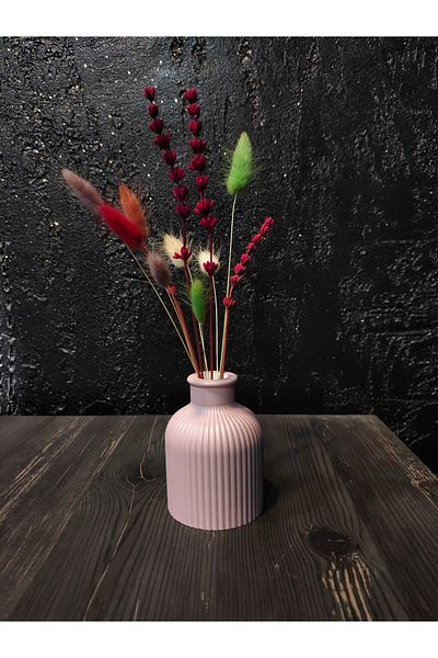 ÇINARASYADAHOME Bohemian Style Scandinavian Striped Decorative Vase Object 10 cm