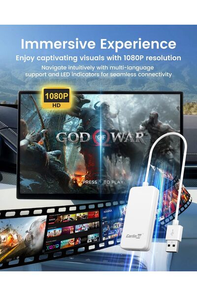 carlinkit محول عصا - قم بترقية تجربة القيادة الخاصة بك باستخدام محول Carplay HDMI الأصلي - Seaml