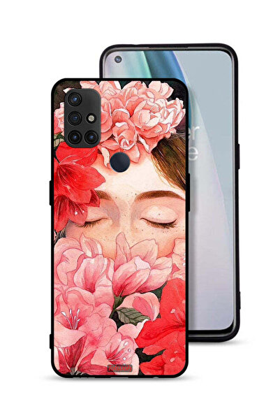 Tolwak غطاء حماية لهاتف OnePlus Nord N10 5G برسومات زهور ووجه فتاة مخفي