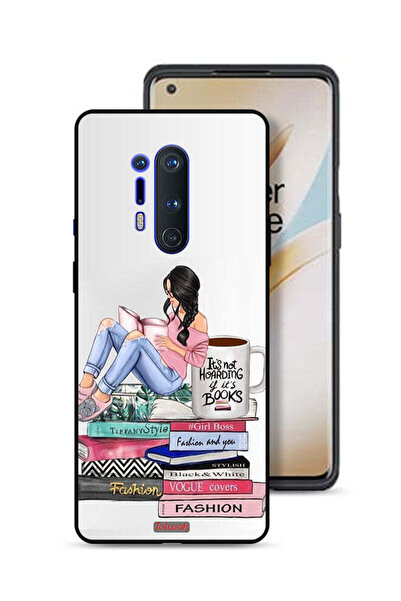 Tolwak غطاء حماية لهاتف OnePlus 8 Pro بتصميم فتاة وكتب الموضة الفنية
