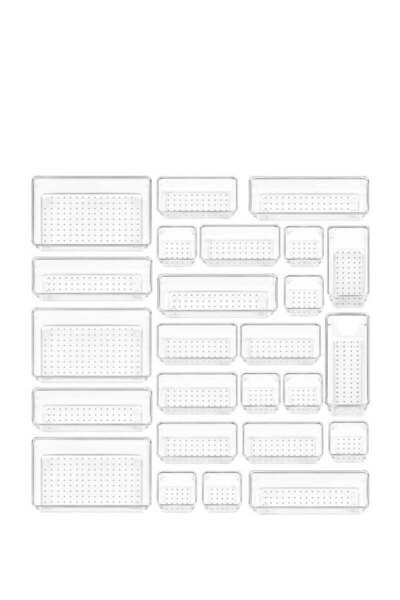COOYA 25 PCS Placeholder Trays Clear Plastic Drawer Organization Set,for Makeup Bedroom Kitchen Storage