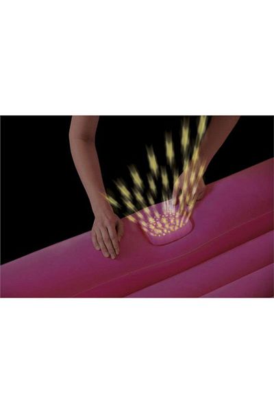 BESTWAY Air Bed - 1 Air Bed, 1 Projector, 1 Repair Patch Pink 76 x 46 x 1.32