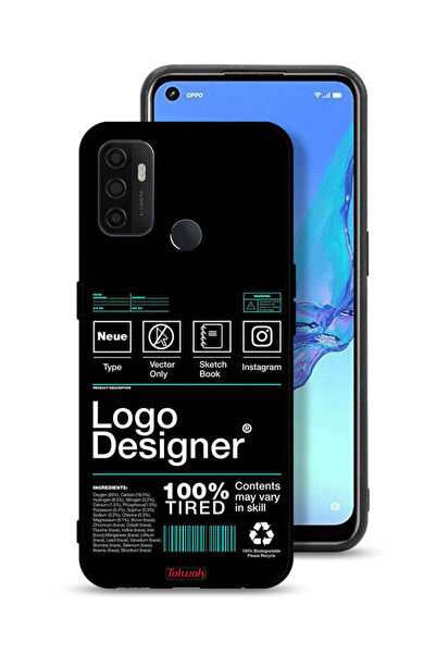 Tolwak Oppo A53s Protective Case Cover Logo Designer Sticker