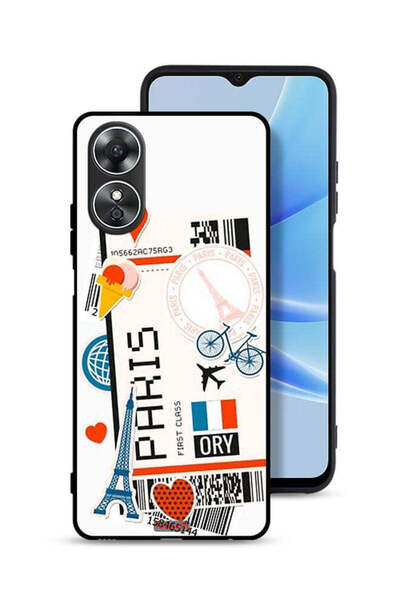 Tolwak غطاء حماية لهاتف Oppo A17 - ملصق باريس