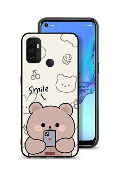 Tolwak غطاء حماية لهاتف Oppo A53s - رسمة الدب المبتسم