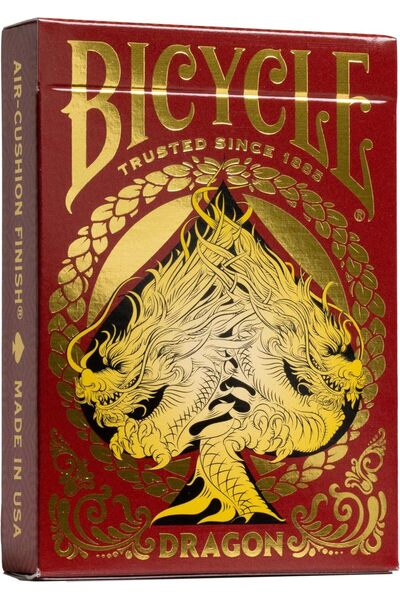 Mena Rise Fikirshop Red Dragon Gold Foil Premium Playing Cards, 1 Deck 1032194
