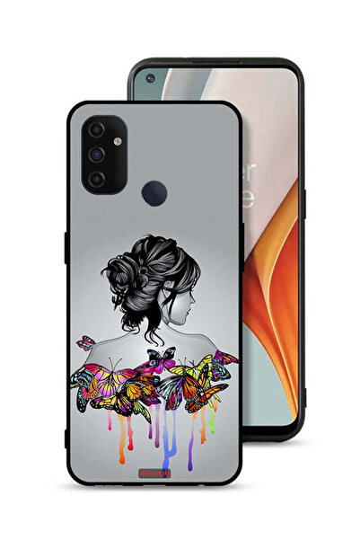 Tolwak غطاء حماية لهاتف OnePlus Nord N100 برسومات فراشات وفتاة فنية تجريدية