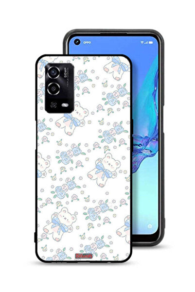 Tolwak غطاء حماية لهاتف Oppo A55 4G برسومات دب تيدي لطيف وزهور