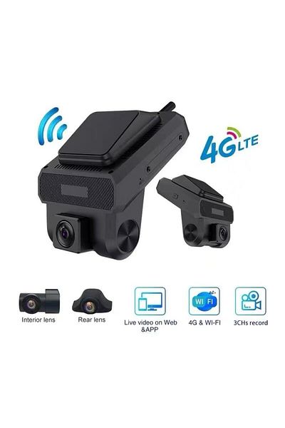 MNT 4G Dash Cam with Tracking with 3 front, rear and interior cameras to record and document every moment while driving