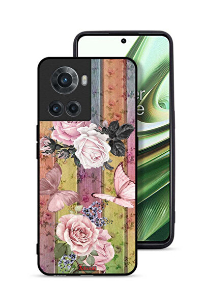 Tolwak غطاء حماية لهاتف OnePlus 10R 5G بنقشة فراشات الخوخ والورود