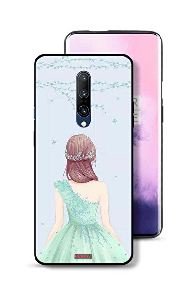 Tolwak غطاء حماية لهاتف OnePlus 7 Pro، فتاة لطيفة ترتدي فستانًا مزهرًا