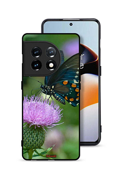 Tolwak غطاء حماية لهاتف OnePlus 11 5G بتصميم فراشة تجلس على زهرة
