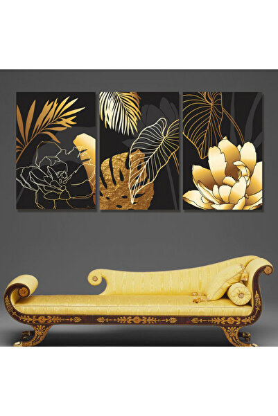 4gdran ثلاث لوحات قماشية فخمة بتصميم مودرن مع برواز خشبي مخفي