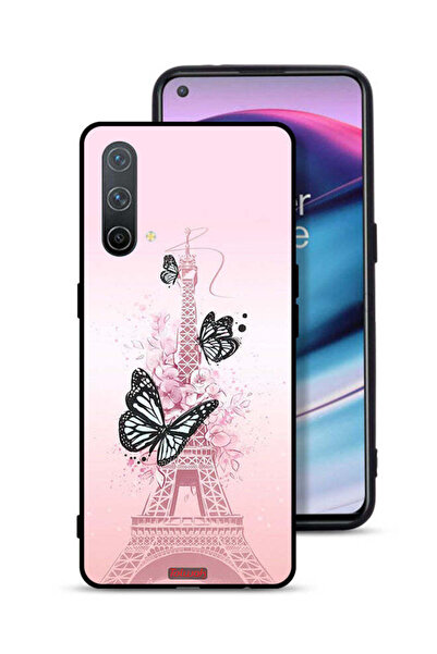 Tolwak غطاء حماية لهاتف OnePlus Nord CE 5G بنقشة فراشات على برج إيفل