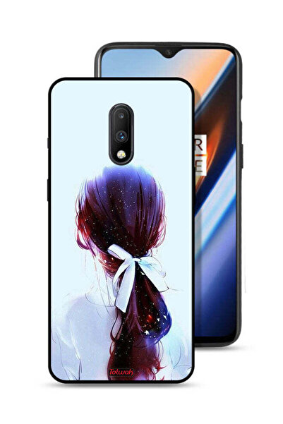 Tolwak غطاء حماية لهاتف OnePlus 7 بتصميم ربطة شعر مع رباط شعر وفن فتاة