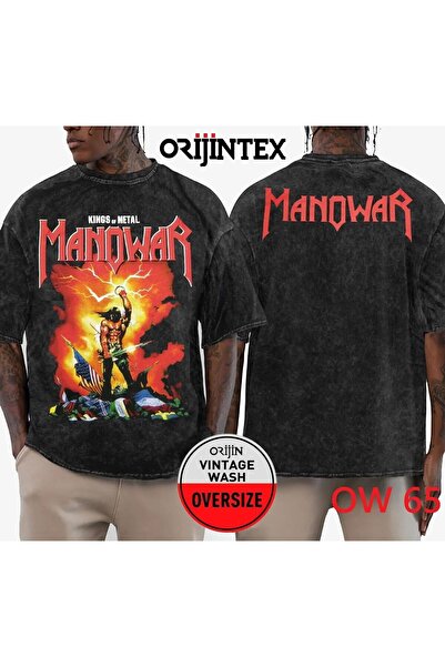orijintex Manowar Washable over Size T-Shirt