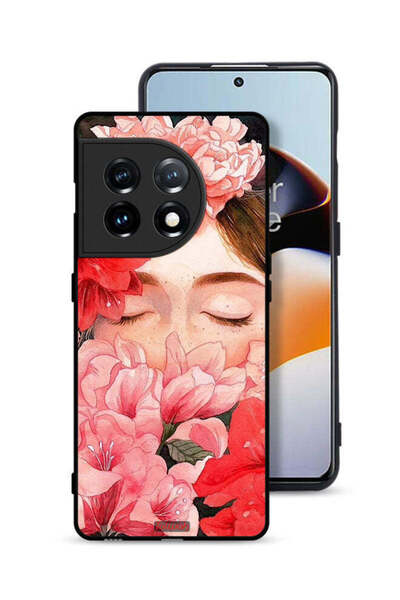 Tolwak غطاء حماية لهاتف OnePlus 11 5G، وجه فتاة مخفي في فن الزهور