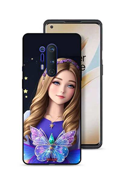 Tolwak غطاء حماية لهاتف OnePlus 8 Pro بتصميم فتاة فراشة لطيفة