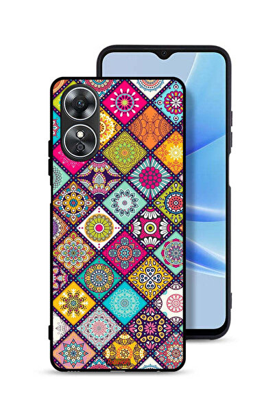 Tolwak غطاء حماية لهاتف Oppo A17 بنمط مربعات ماندالا