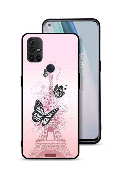 Tolwak غطاء حماية لهاتف OnePlus Nord N10 5G بنقشة فراشات على برج إيفل