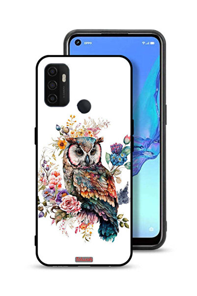 Tolwak غطاء حماية لهاتف Oppo A53s بتصميم بومة فنية تجريدية