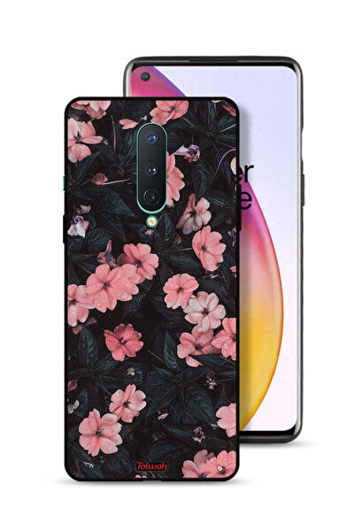 Tolwak غطاء حماية لهاتف OnePlus 8 - لون الخوخ والورود الصغيرة