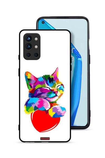 Tolwak OnePlus 9R 5G Protective Case Cover Colourful Kitten