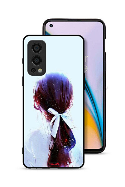 Tolwak غطاء حماية لهاتف OnePlus Nord 2 5G بتصميم ربطة شعر مع رباط شعر وفن فتاة